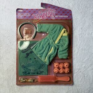 Rare Vintage 1984 Tomy Gettin Fancy Kimberly Doll Accessories New Robe Brush